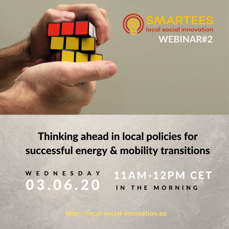 Webinar ‘Thinking ahead in local policies for successful energy and mobility transitions’ coming up June 3rd!